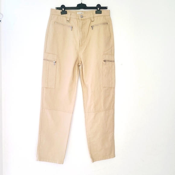 NWOT WEWOREWHAT utility pants in tan color - Picture 2 of 11